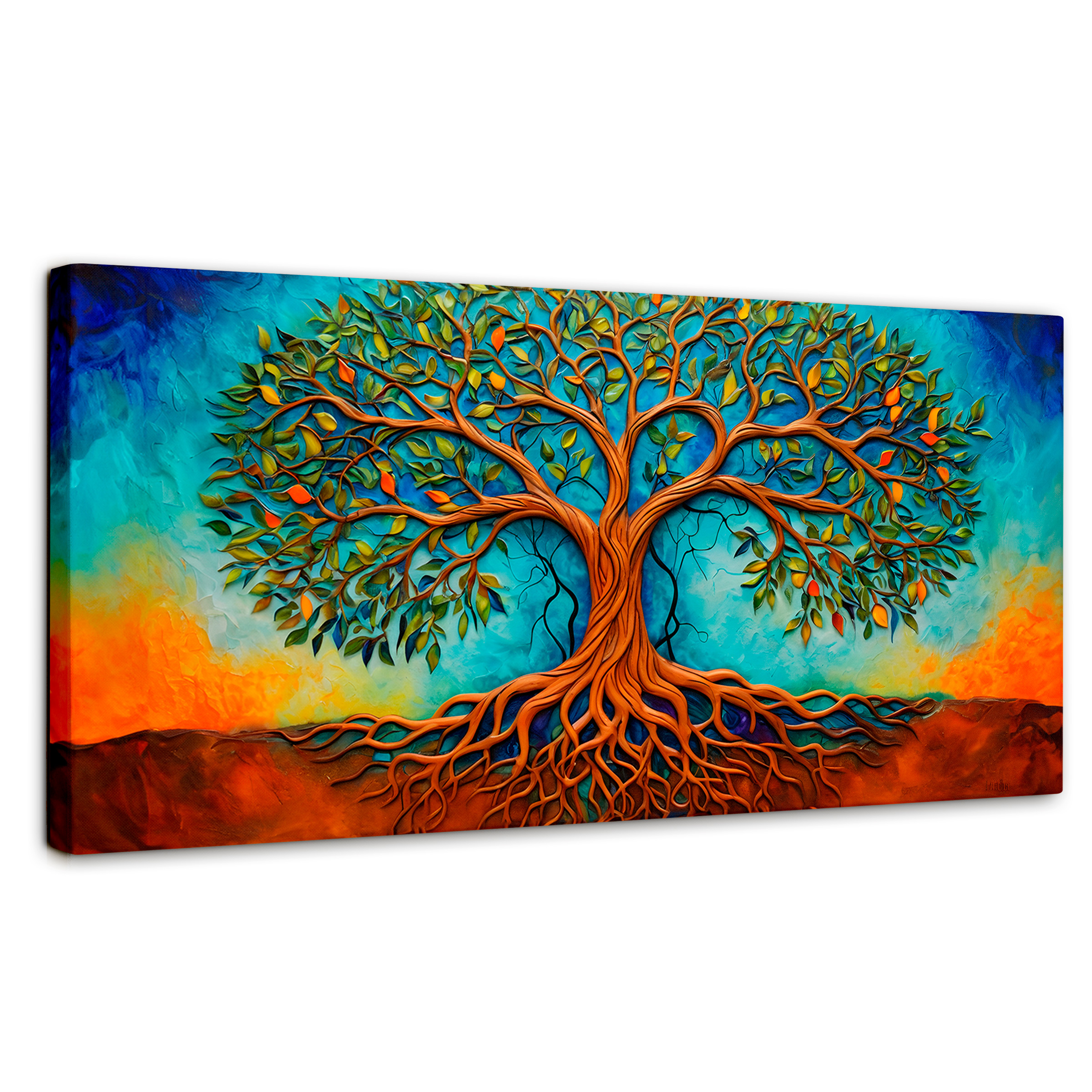 Foto 2 pulgar | Cuadro Árbol De La Vida Canvas Árbol Vida Conexión 120x60