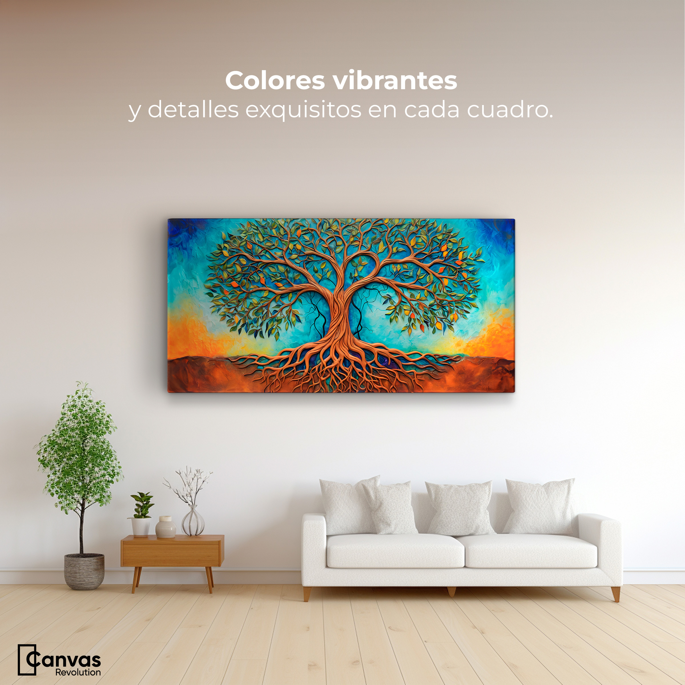 Foto 2 | Cuadro Árbol De La Vida Canvas Árbol Vida Conexión 120x60
