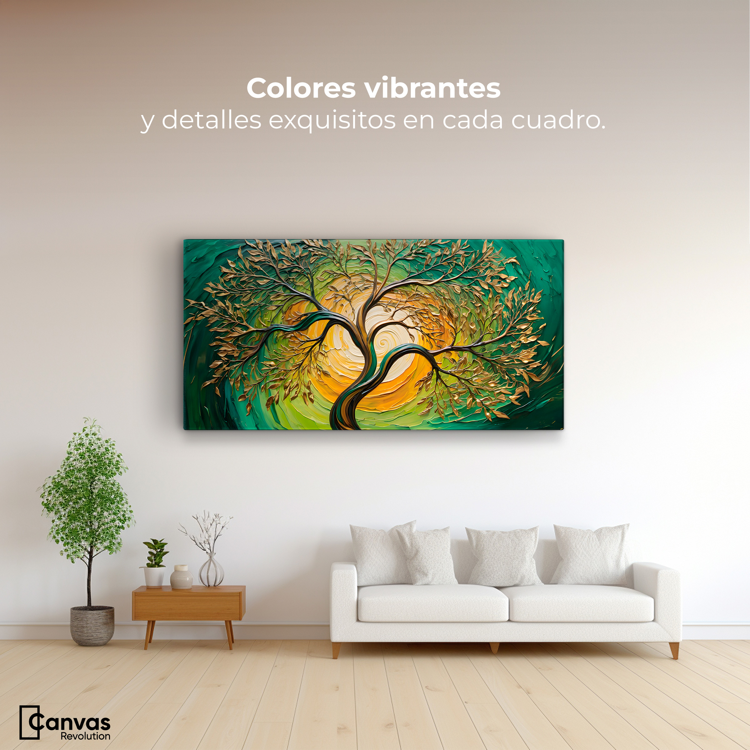 Foto 3 pulgar | Cuadro Árbol De La Vida Canvas Arbol Vida Alma Sol 120x60