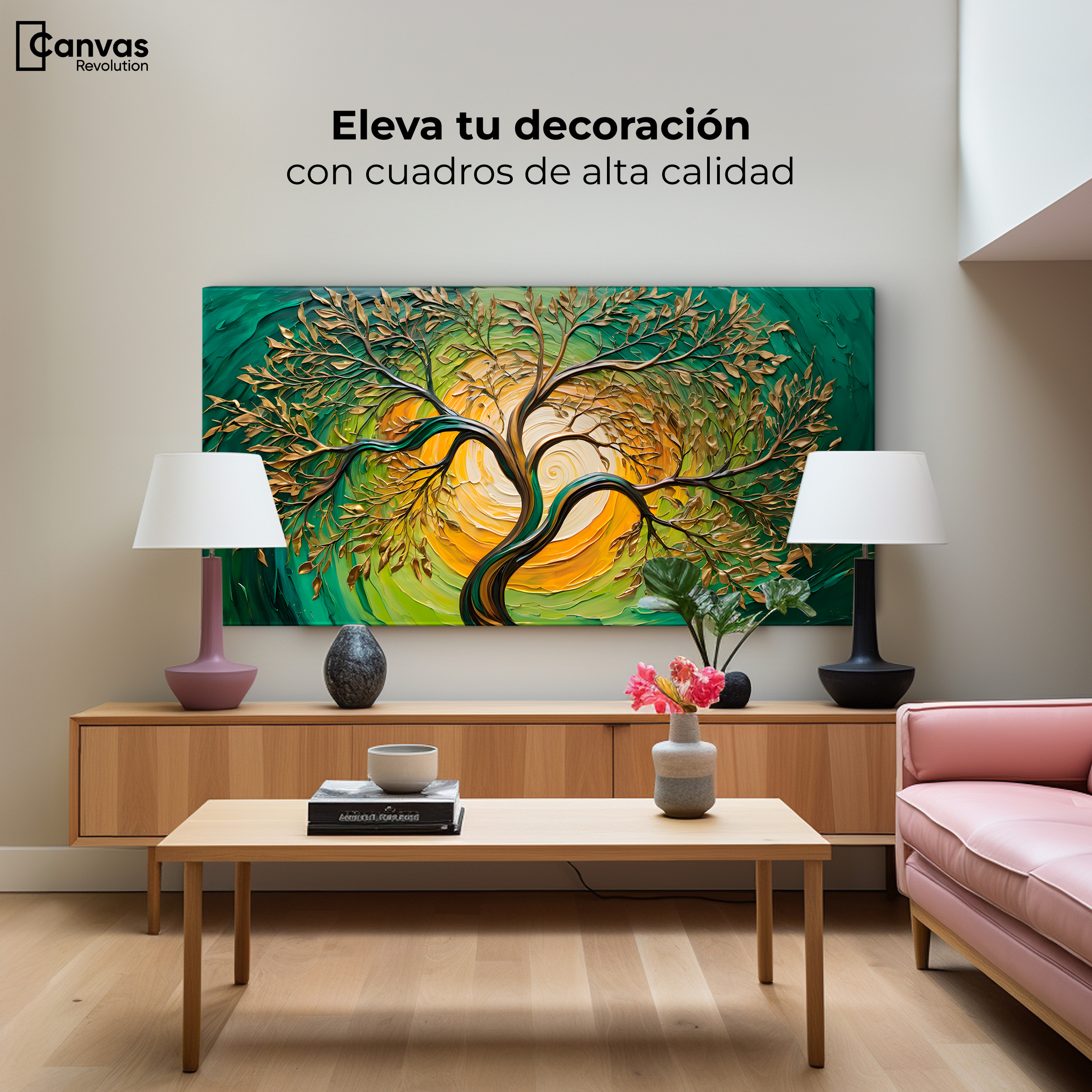 Foto 4 pulgar | Cuadro Árbol De La Vida Canvas Arbol Vida Alma Sol 120x60