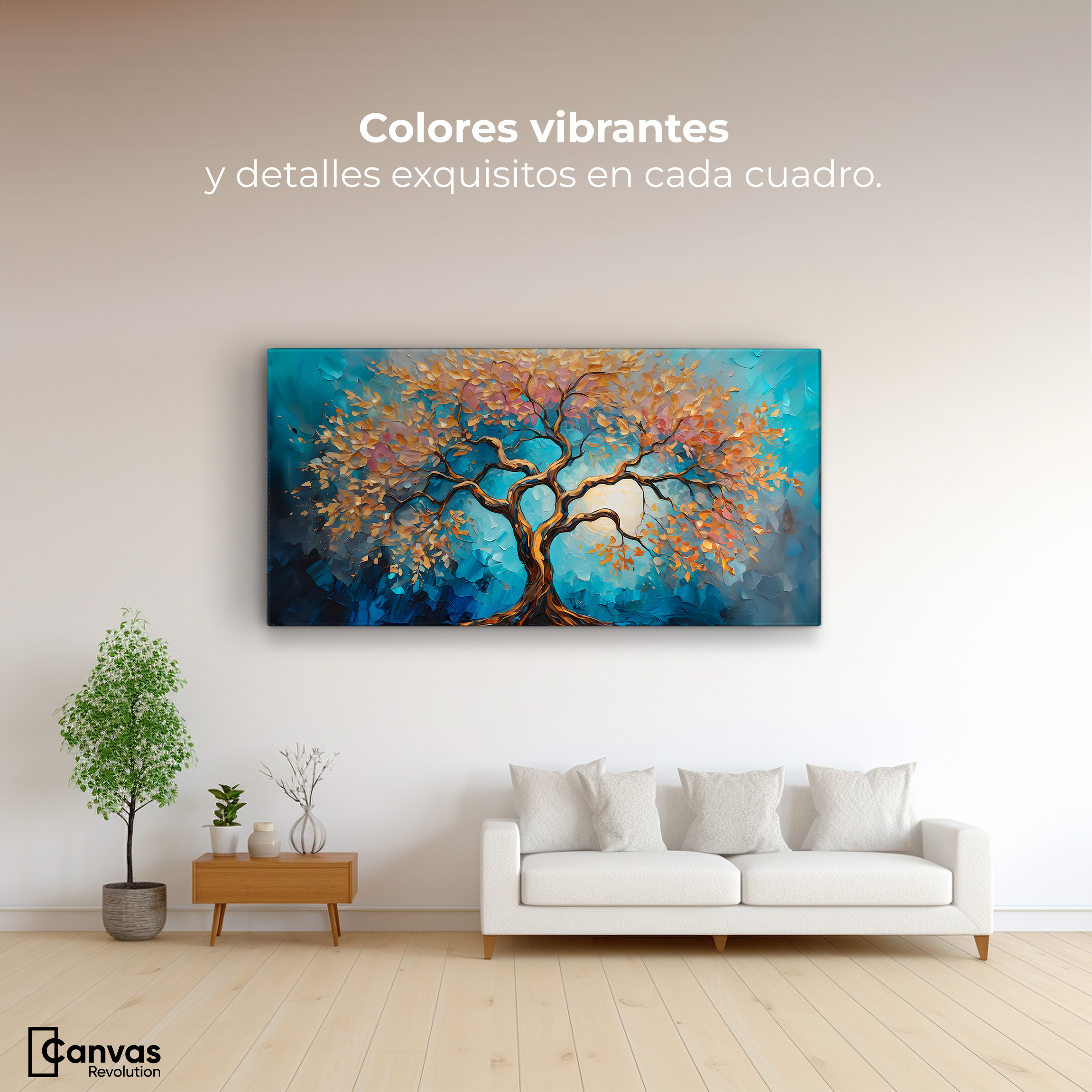 Foto 3 pulgar | Cuadro Árbol De La Vida Canvas Árbol Vida Fusión 120x60