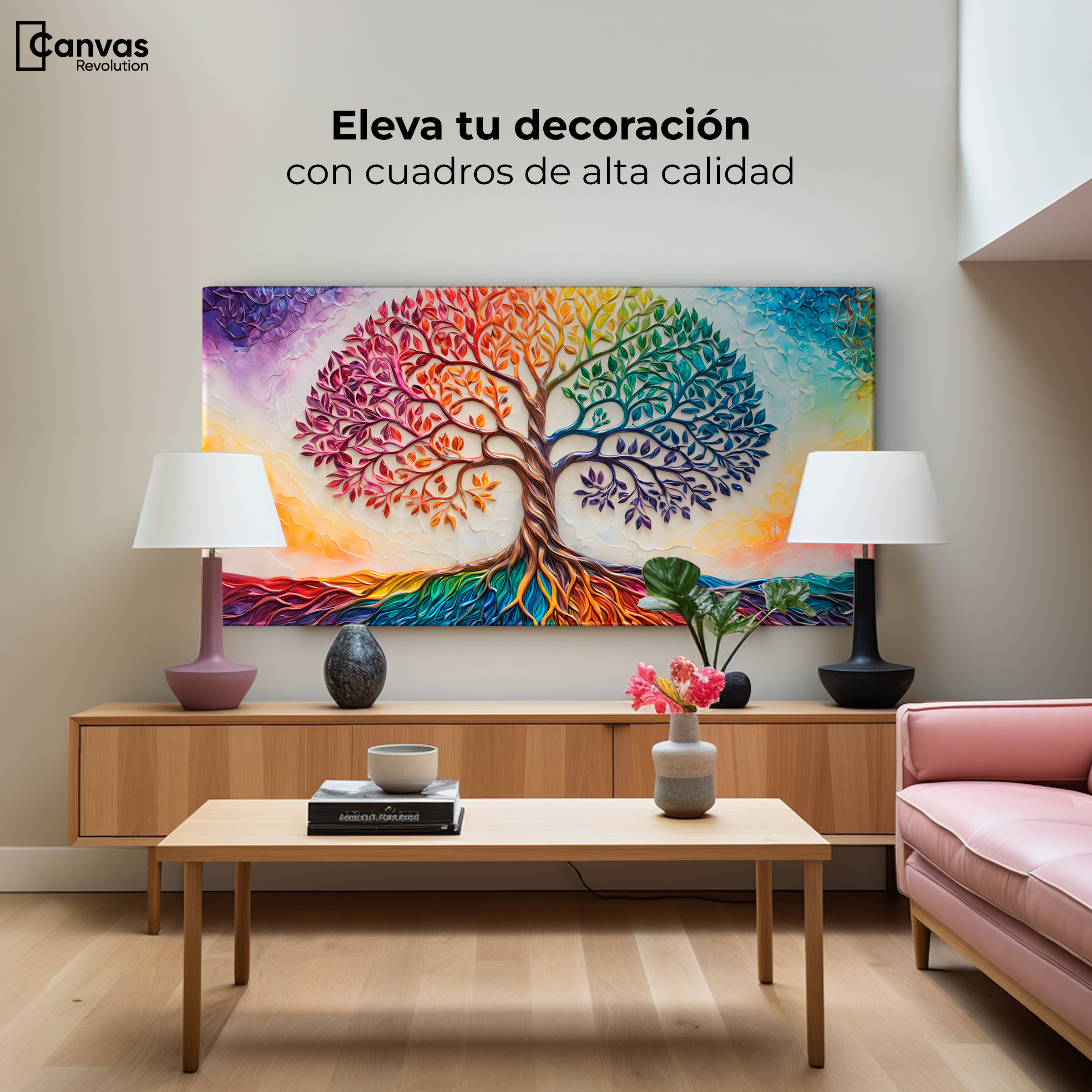 Foto 4 pulgar | Cuadro Árbol De La Vida Canvas Árbol Vida Milenio 120x60