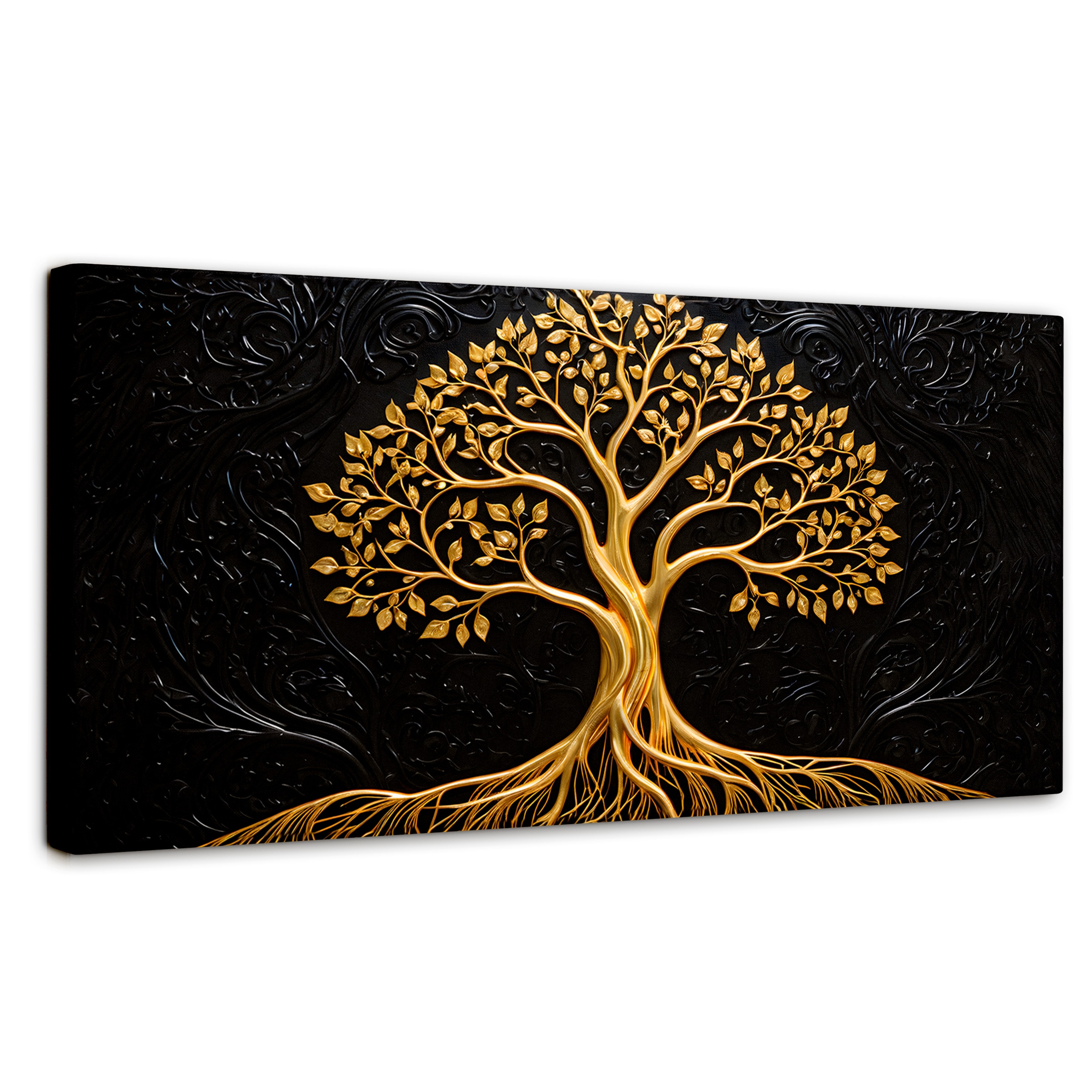 Cuadro Árbol De La Vida Canvas Árbol Vida Oro 120x60 $1,194