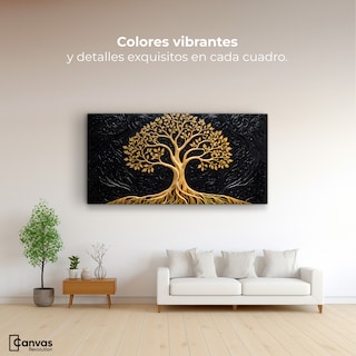 Foto 2 | Cuadro Árbol De La Vida Canvas Árbol Vida Oro 120x60