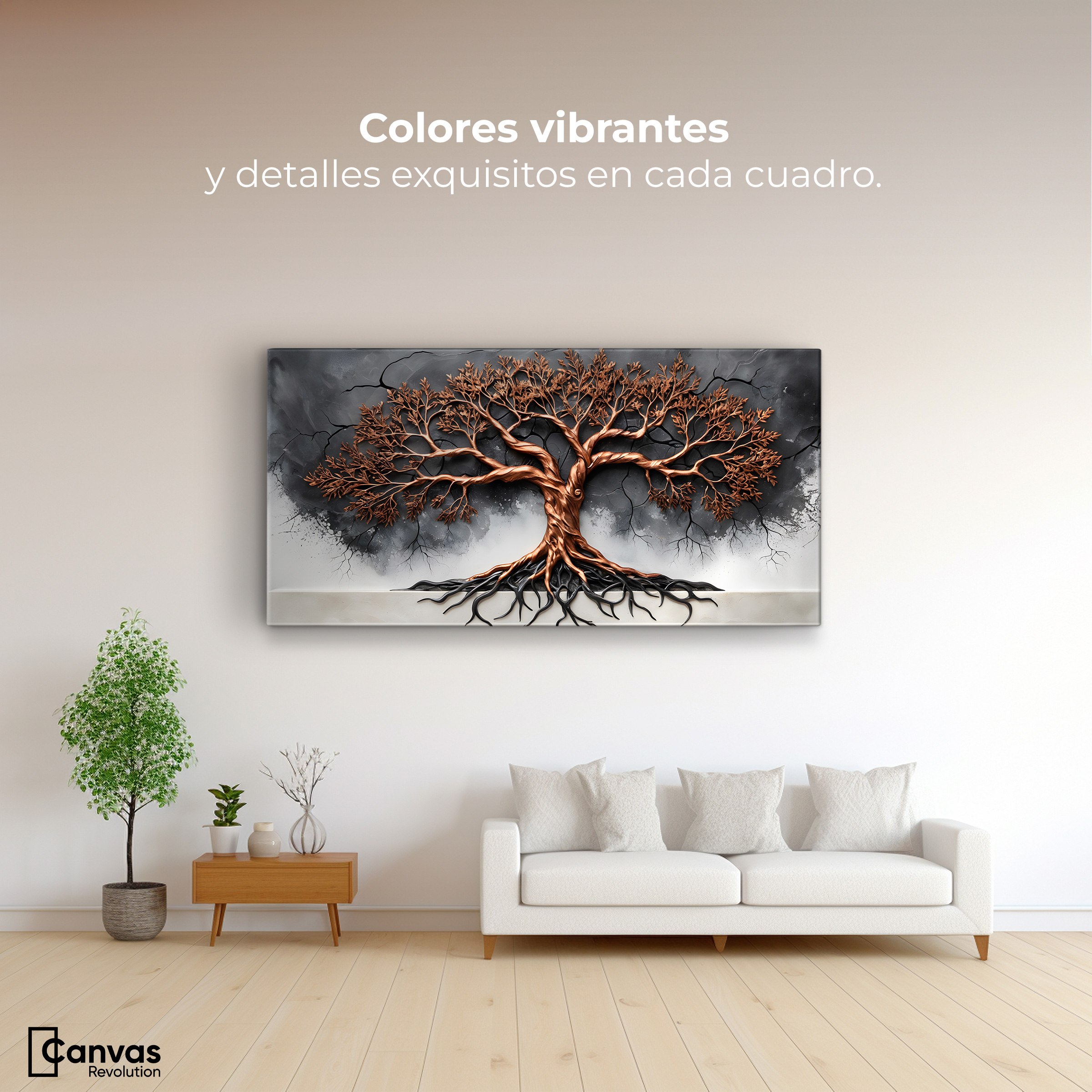 Foto 3 pulgar | Cuadro Árbol De La Vida Canvas Árbol Vida Silencio 120x60