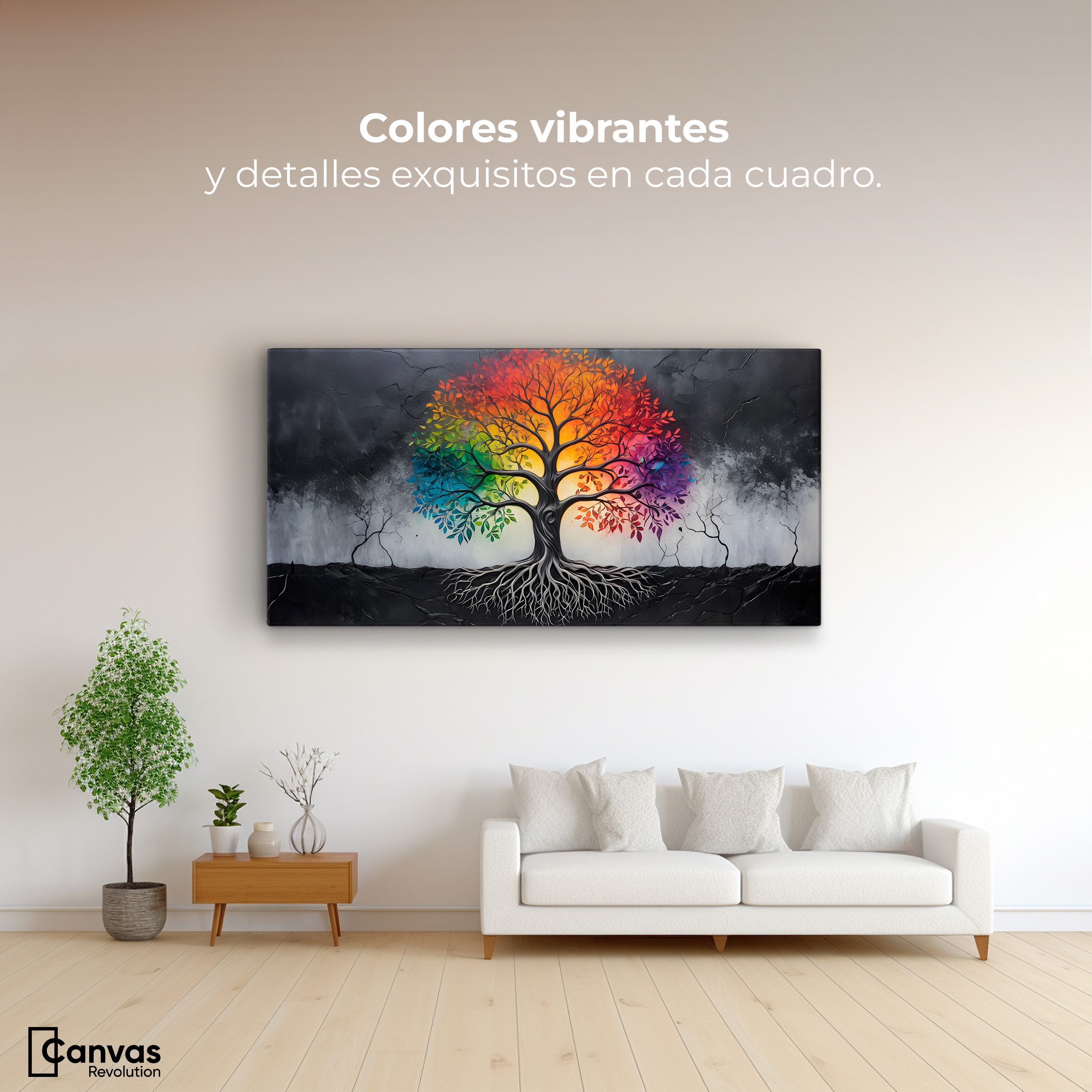 Foto 3 pulgar | Cuadro Árbol De La Vida Canvas Árbol Vida Poder 120x60