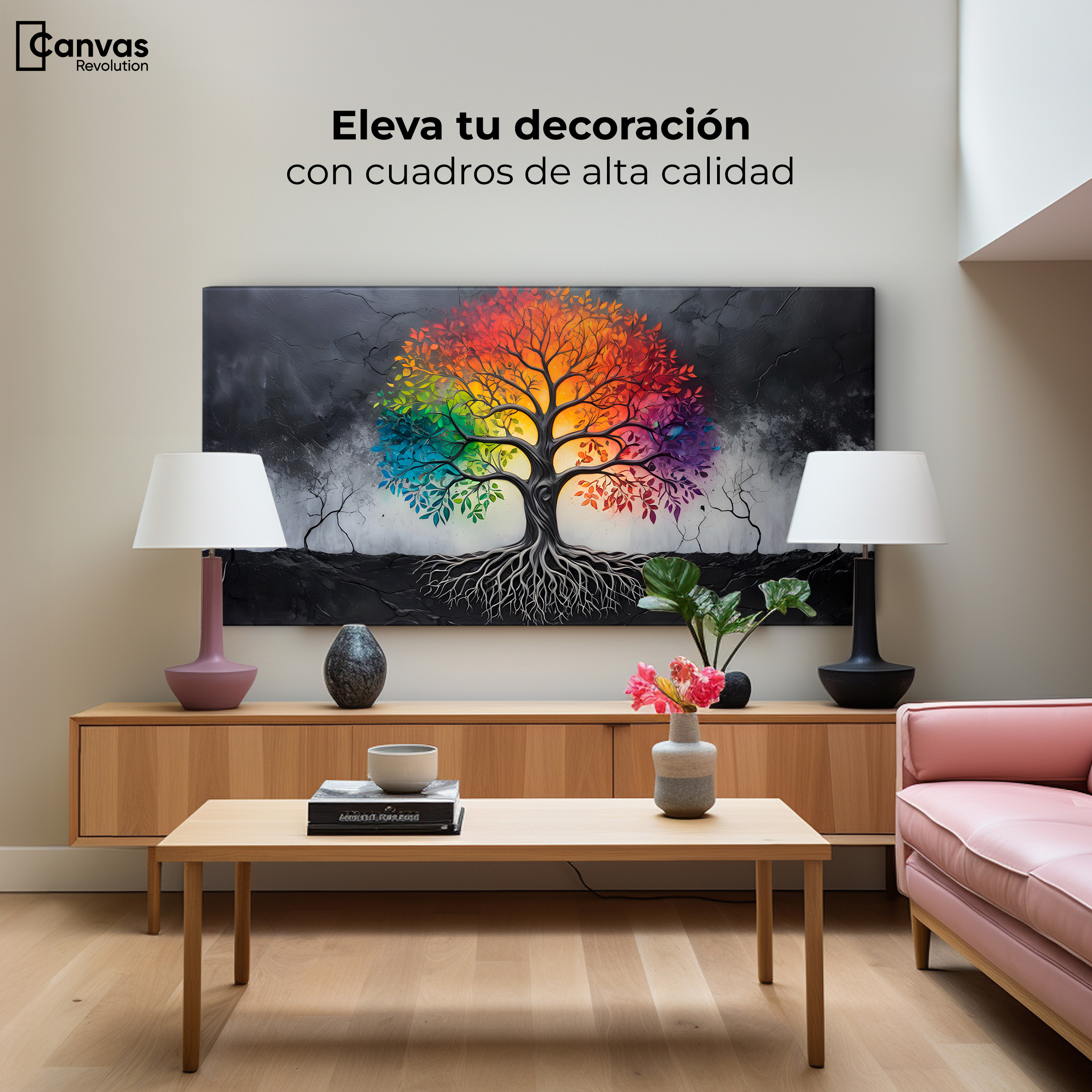 Foto 4 pulgar | Cuadro Árbol De La Vida Canvas Árbol Vida Poder 120x60