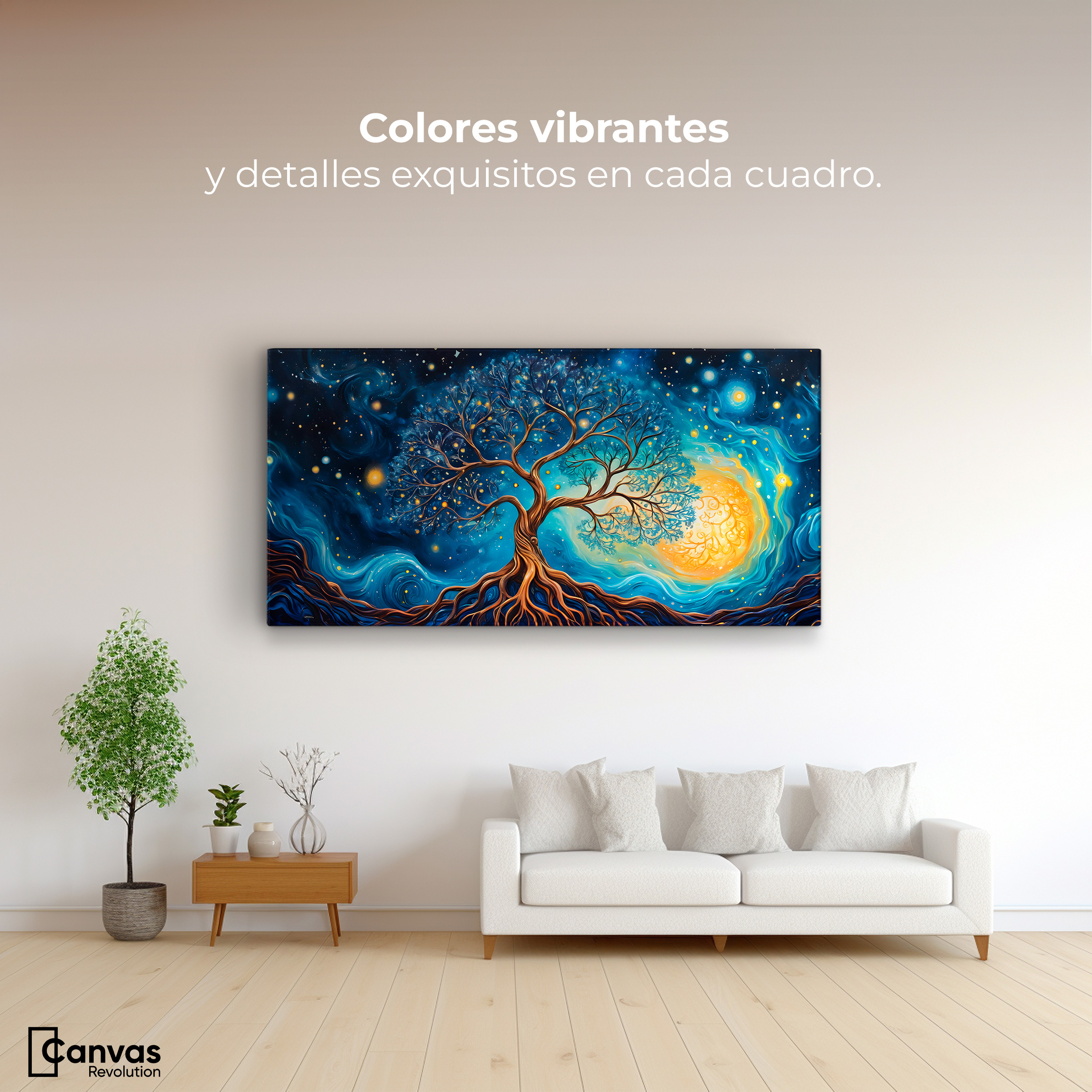 Foto 3 pulgar | Cuadro Árbol De La Vida Canvas Árbol Vida Universo 120x60
