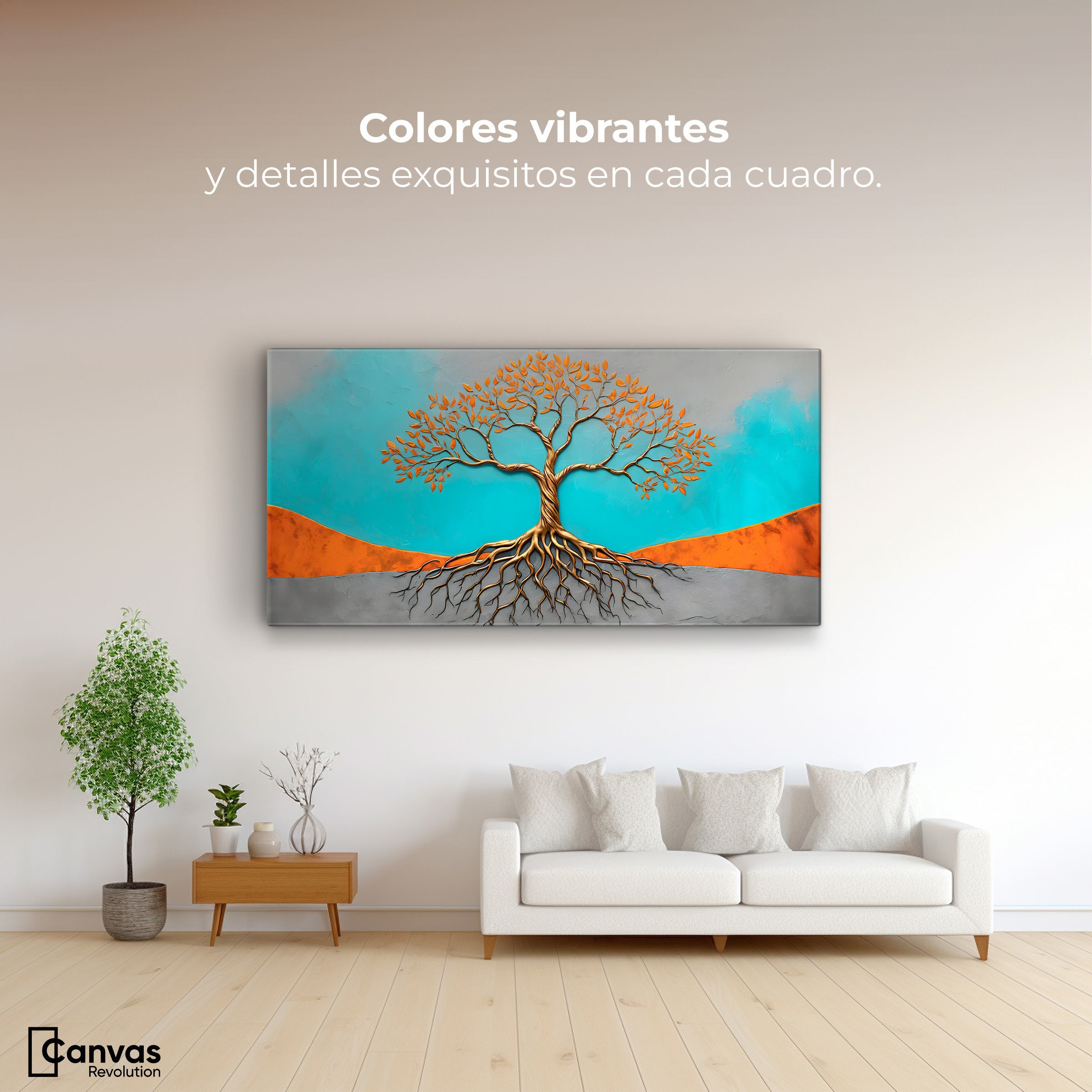 Foto 2 | Cuadro Árbol De La Vida Canvas Árbol Vida Cianita 120x60