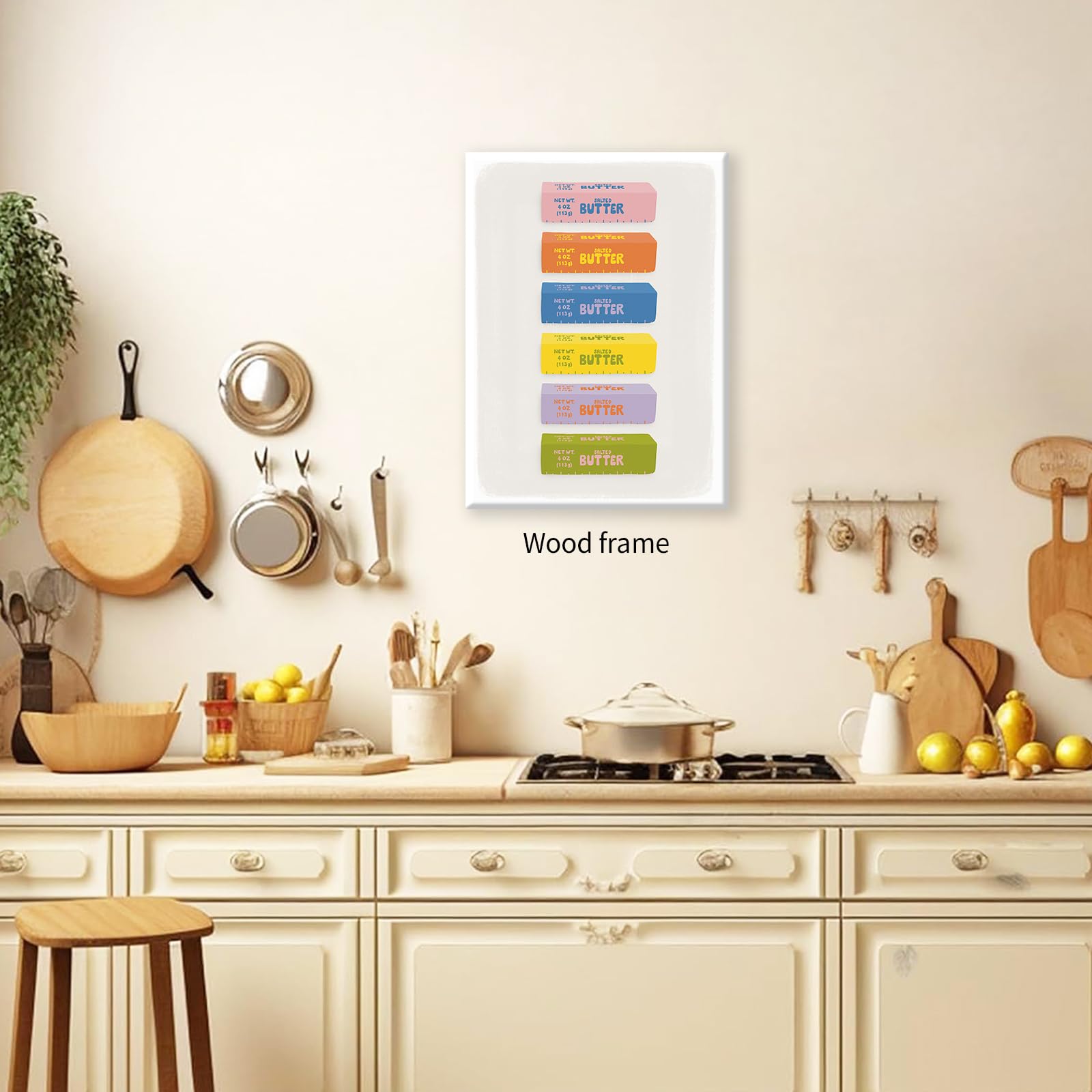 Foto 4 | Lienzo Decorativo Fotn Con Forma De Palitos De Mantequilla Coloridos, 40 X 60 Cm - Venta Internacional.