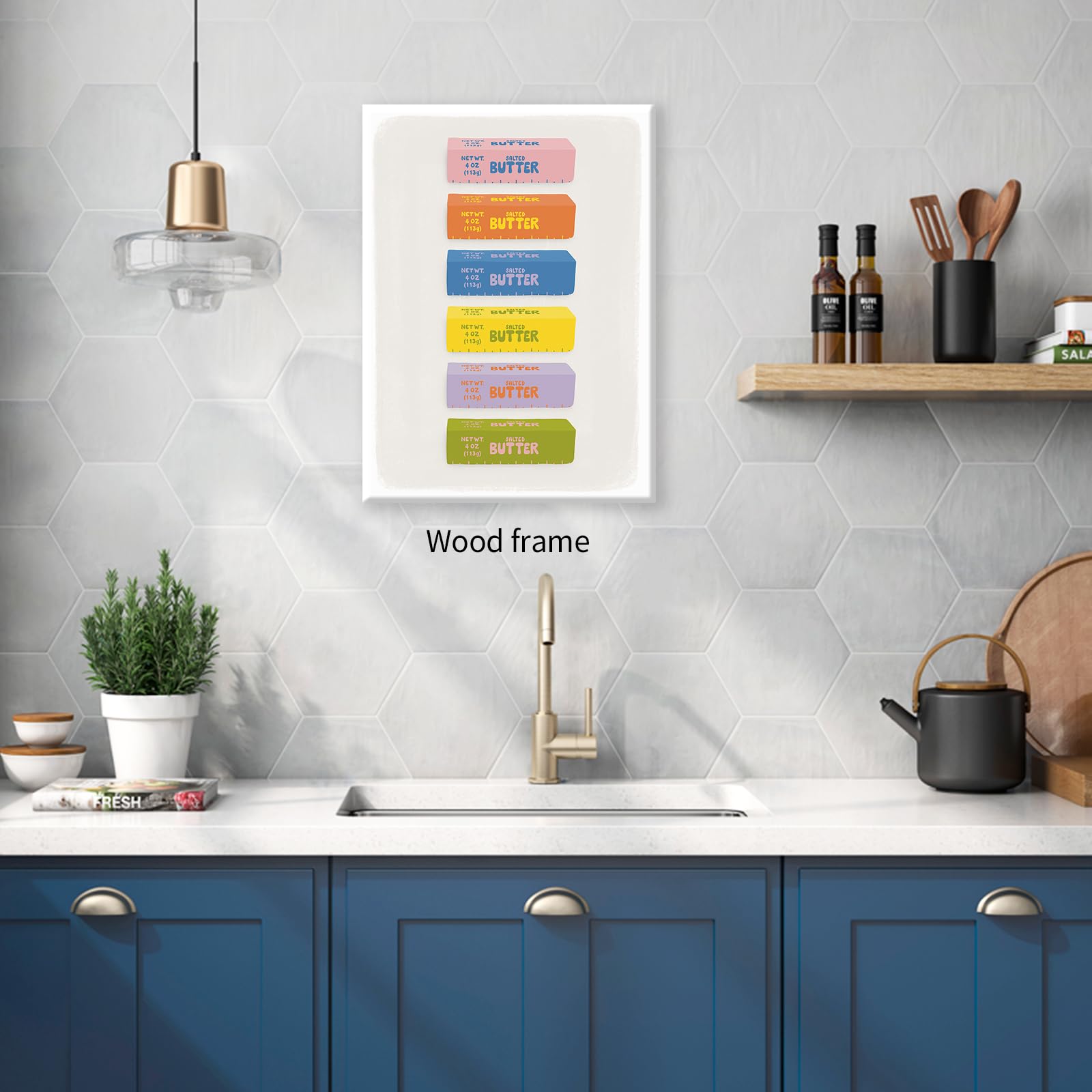 Foto 5 | Lienzo Decorativo Fotn Con Forma De Palitos De Mantequilla Coloridos, 40 X 60 Cm - Venta Internacional.