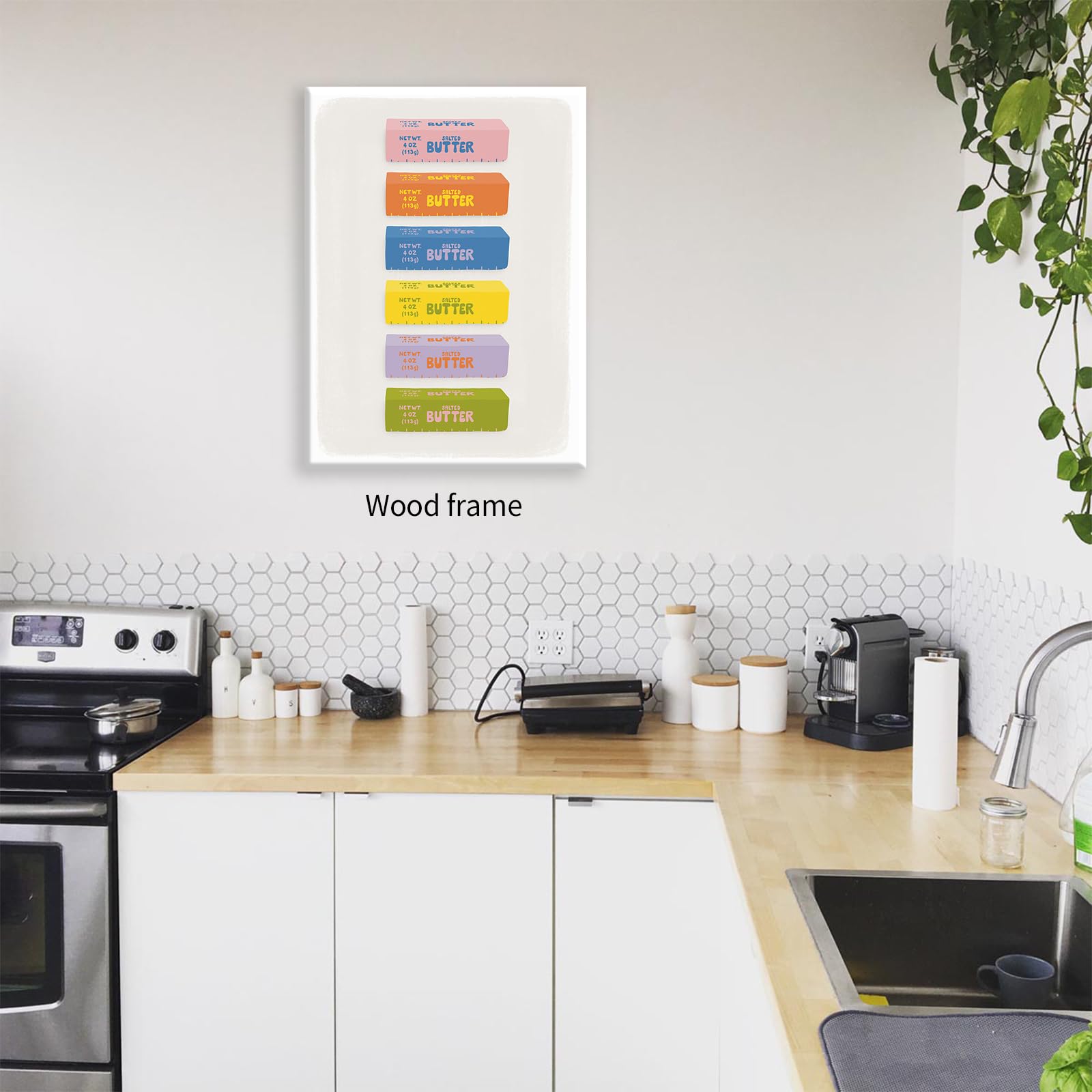 Foto 6 | Lienzo Decorativo Fotn Con Forma De Palitos De Mantequilla Coloridos, 40 X 60 Cm - Venta Internacional.
