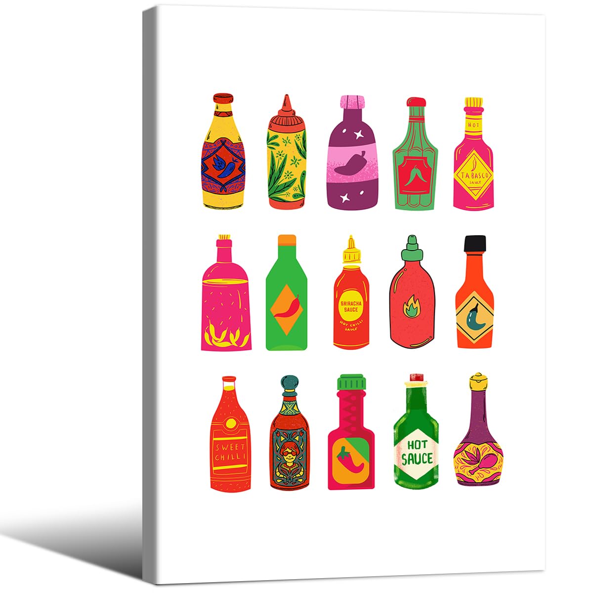 Foto 1 | Póster Mural Hot Sauce Kitchen, 40 X 60 Cm, Impresión Sobre Lienzo - Venta Internacional.