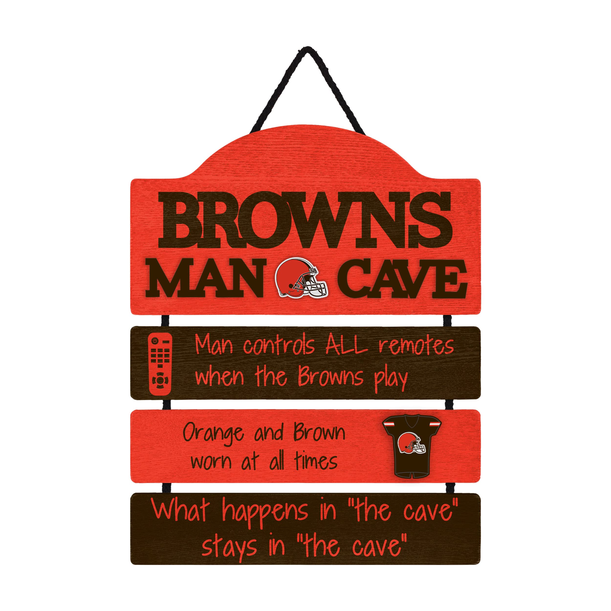 Foto 1 | Letrero De Madera Foco Nfl Cleveland Browns Man Cave 35 X 30 Cm - Venta Internacional.