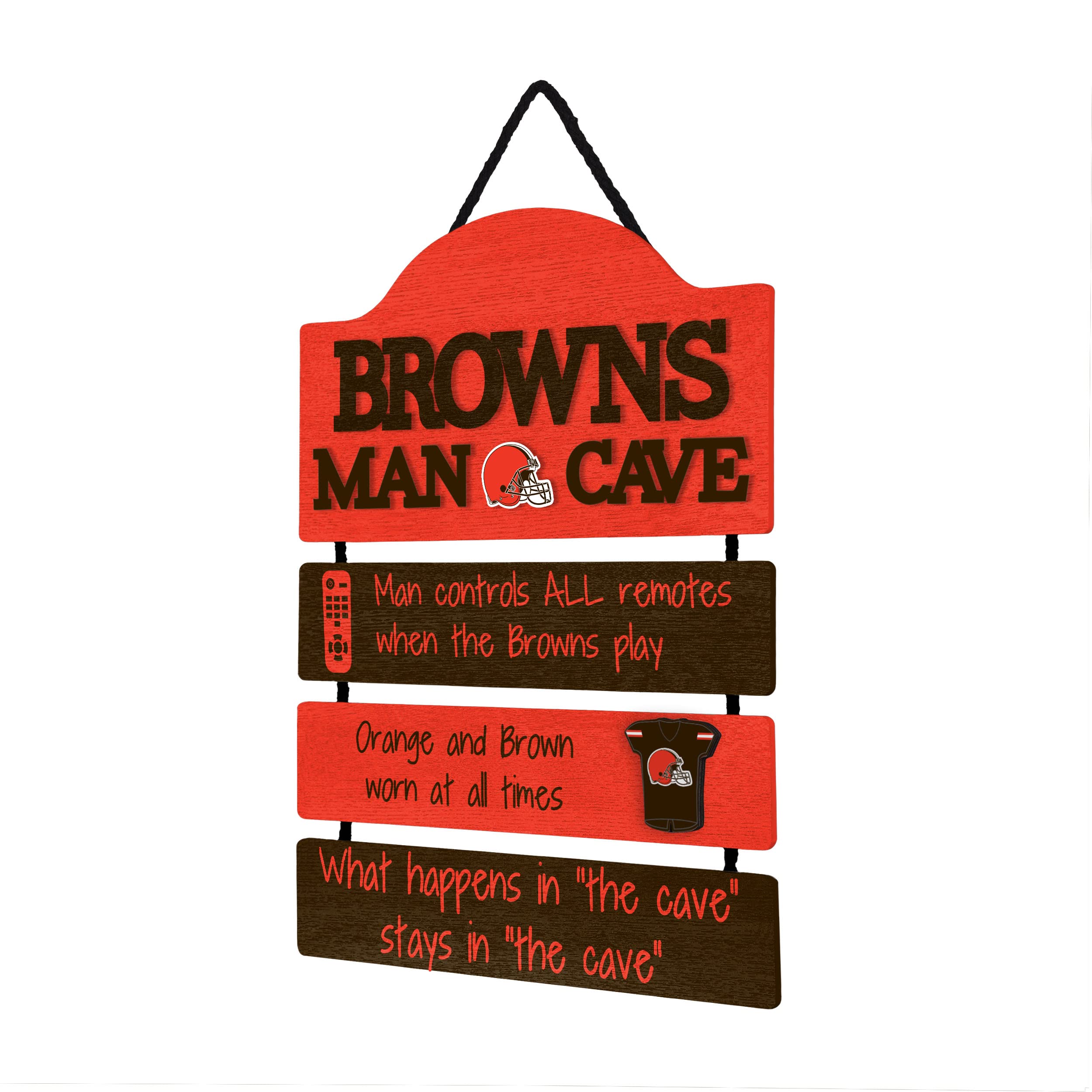 Foto 2 | Letrero De Madera Foco Nfl Cleveland Browns Man Cave 35 X 30 Cm - Venta Internacional.