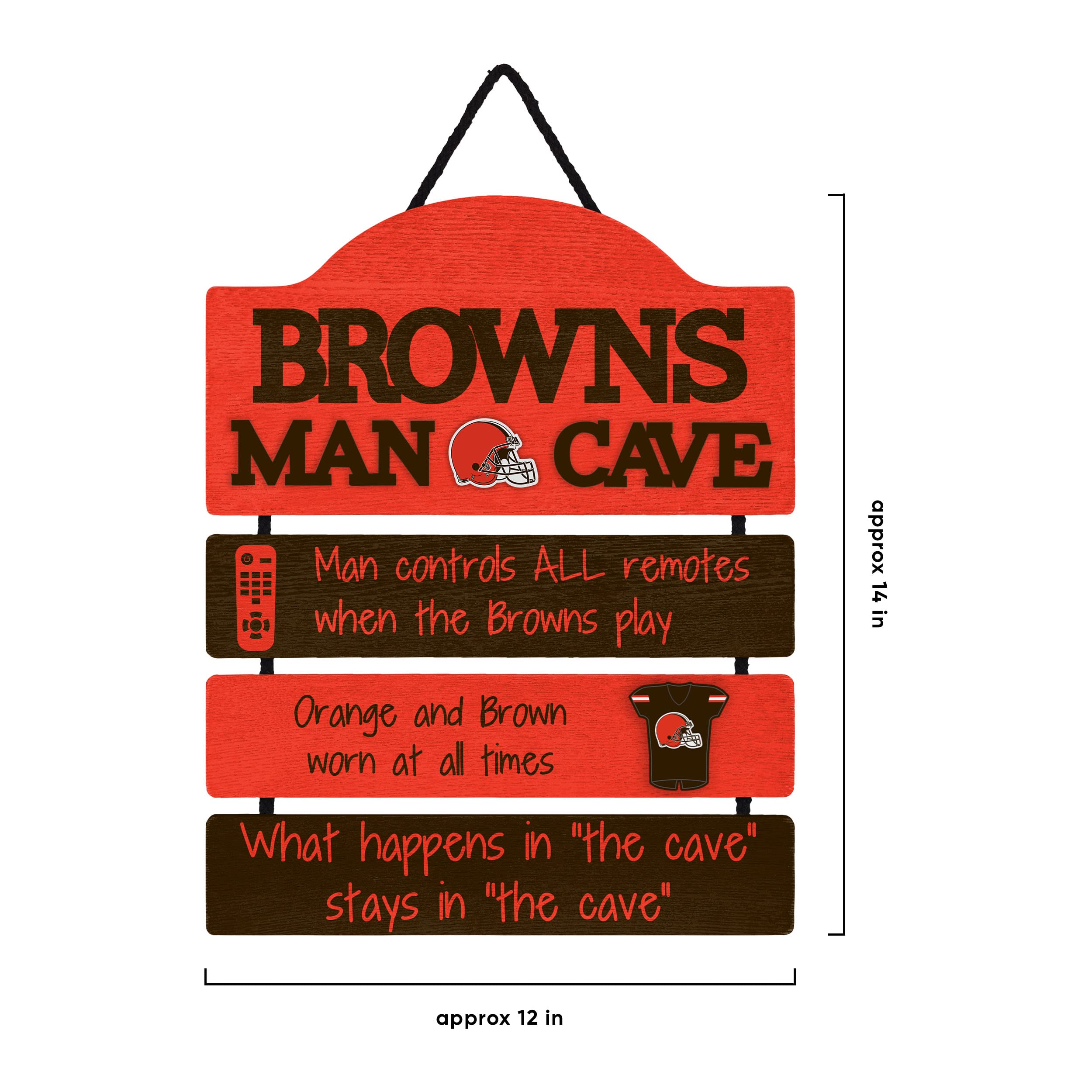 Foto 3 | Letrero De Madera Foco Nfl Cleveland Browns Man Cave 35 X 30 Cm - Venta Internacional.