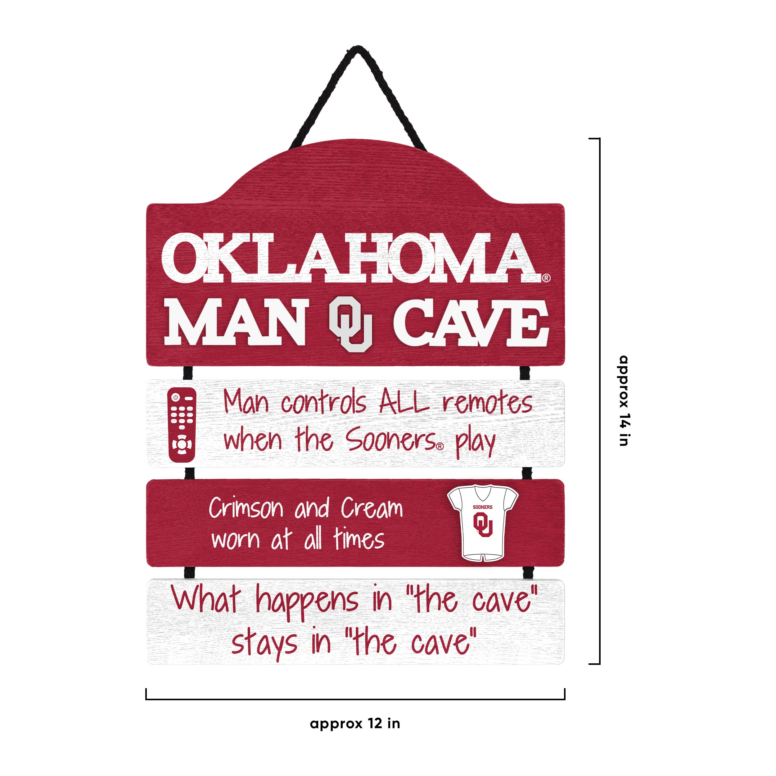 Foto 4 pulgar | Letrero De Pared Foco Oklahoma Sooners Con El Logotipo Del Equipo Mancave De La Ncaa, 35 X 30 Cm - Venta Internacional.