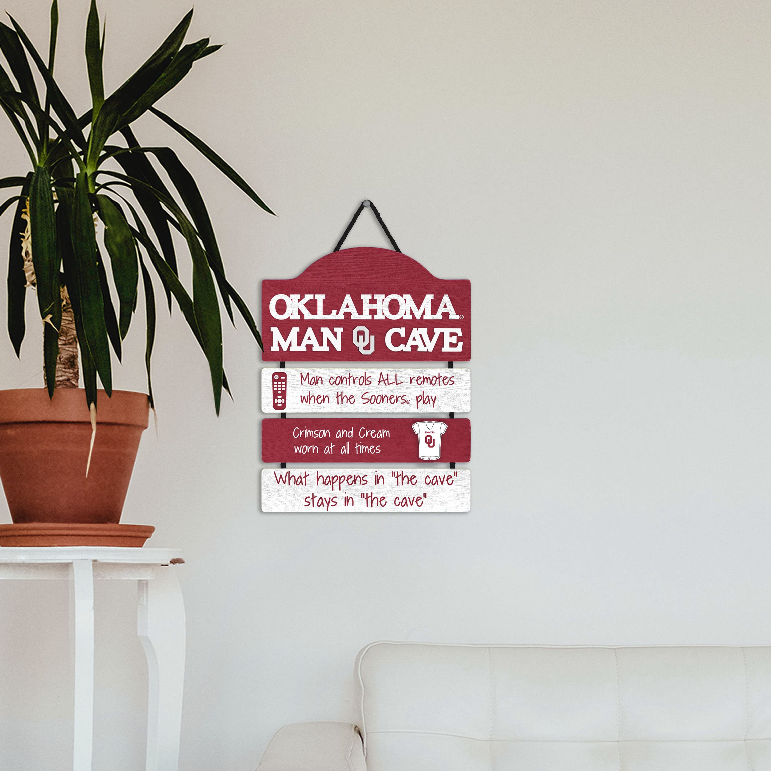 Foto 5 pulgar | Letrero De Pared Foco Oklahoma Sooners Con El Logotipo Del Equipo Mancave De La Ncaa, 35 X 30 Cm - Venta Internacional.