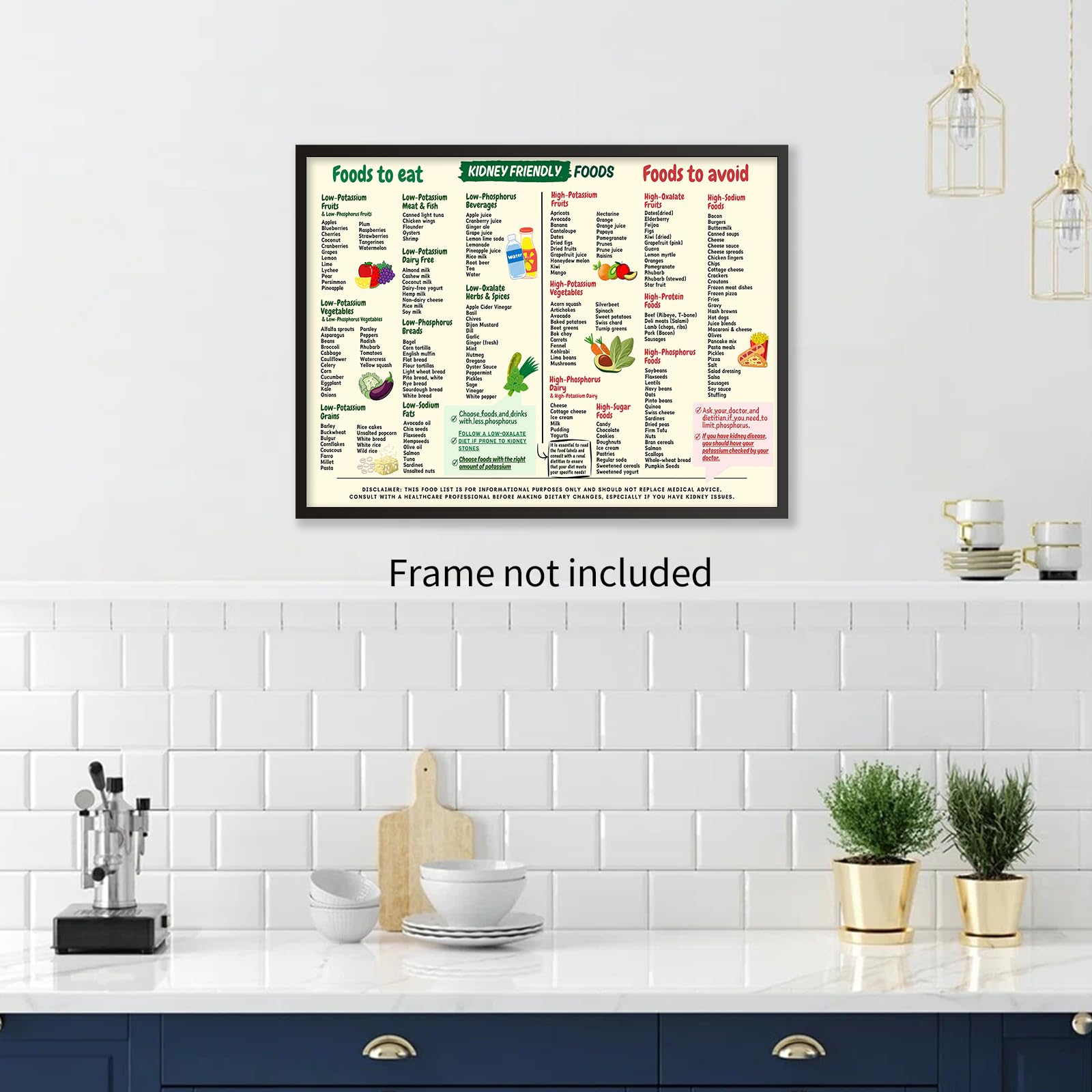 Foto 5 | Póster Sobre Alimentos Beneficiosos Para Los Riñones, 40 X 60 Cm - Venta Internacional.