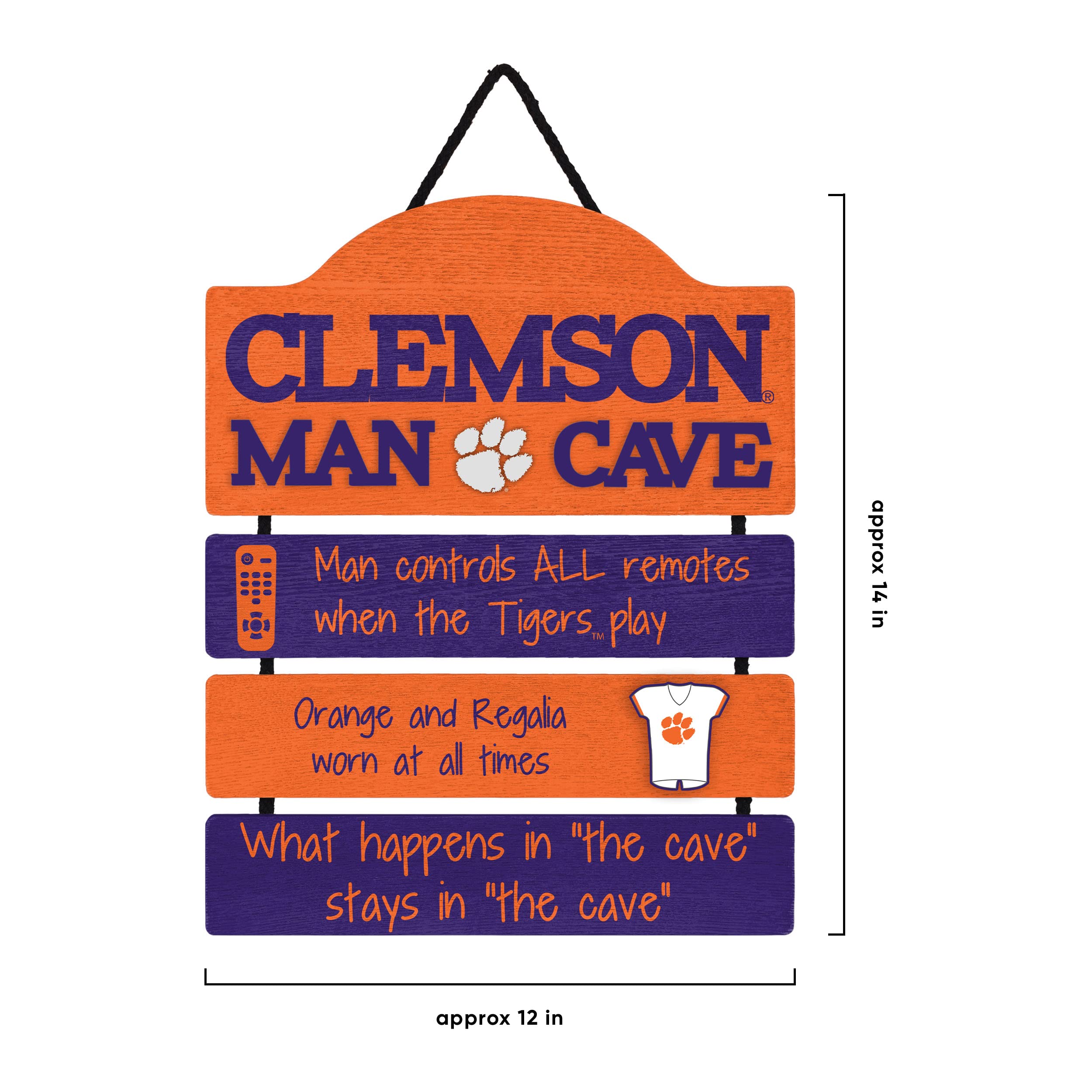 Foto 4 pulgar | Letrero De Pared Foco Clemson Tigers, Logotipo Del Equipo Mancave De La Ncaa, 35 X 30 Cm - Venta Internacional.