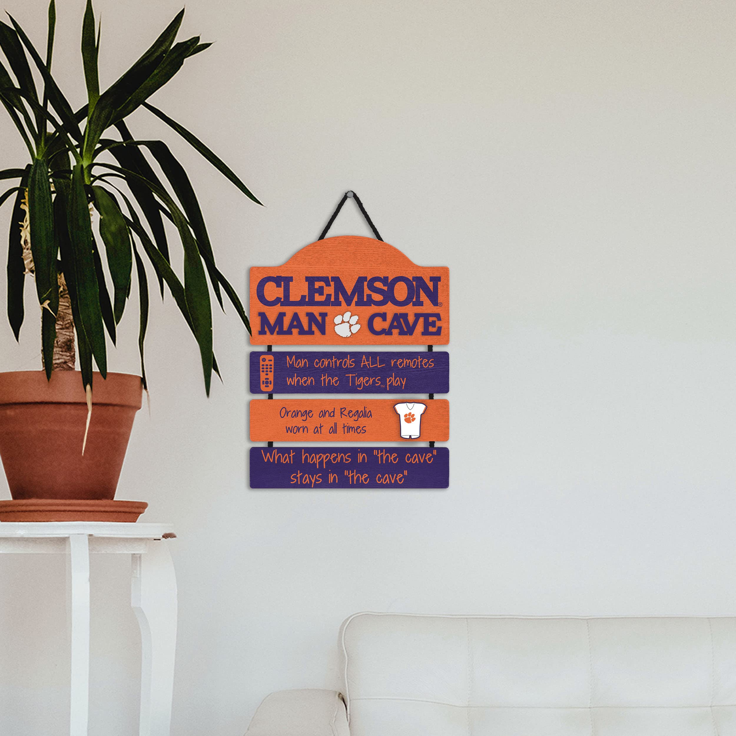 Foto 4 | Letrero De Pared Foco Clemson Tigers, Logotipo Del Equipo Mancave De La Ncaa, 35 X 30 Cm - Venta Internacional.