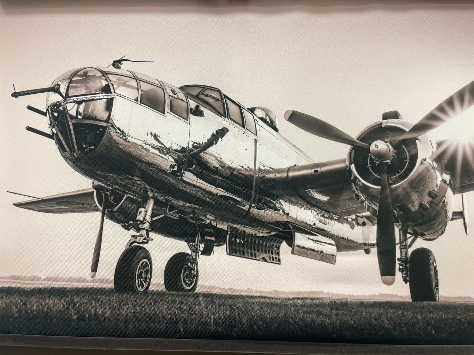 Foto 4 pulgar | Pendón Decorativo Avión Blanco Y Negro 60x90 Cm