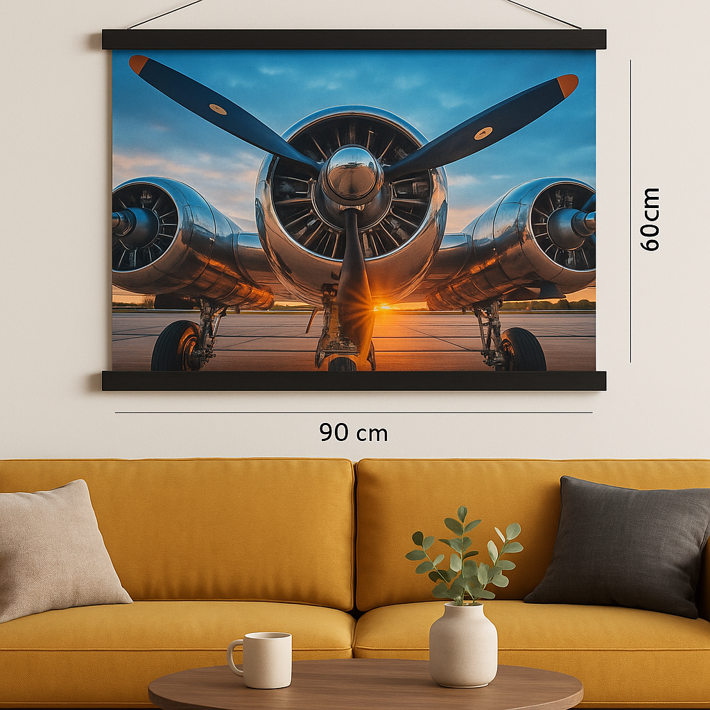 Foto 1 | Pendón Decorativo Vintage Avión 60x90 Cm