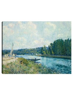 Foto 1 | Cuadro Decorativo - Los Bancos Del Oise- Alfred Sisley - Religión - 46x61 - Impresión En Lienzo - Fine Art Tj