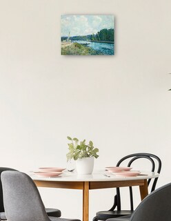 Foto 2 | Cuadro Decorativo - Los Bancos Del Oise- Alfred Sisley - Religión - 46x61 - Impresión En Lienzo - Fine Art Tj