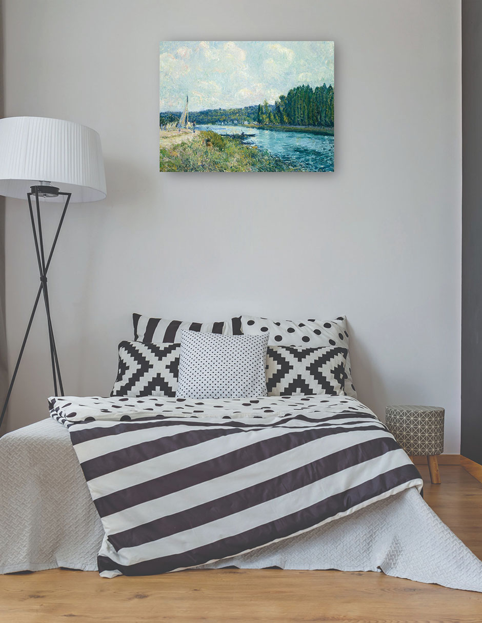 Foto 4 pulgar | Cuadro Decorativo - Los Bancos Del Oise- Alfred Sisley - Religión - 46x61 - Impresión En Lienzo - Fine Art Tj