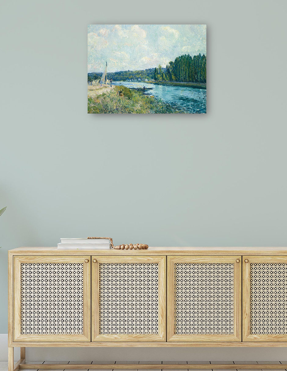 Foto 5 pulgar | Cuadro Decorativo - Los Bancos Del Oise- Alfred Sisley - Religión - 46x61 - Impresión En Lienzo - Fine Art Tj