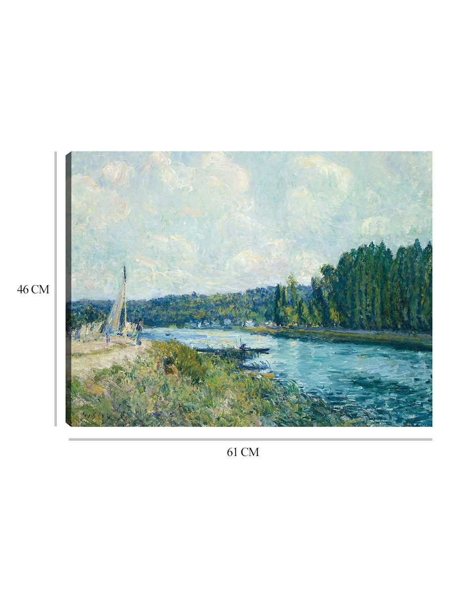 Foto 7 pulgar | Cuadro Decorativo - Los Bancos Del Oise- Alfred Sisley - Religión - 46x61 - Impresión En Lienzo - Fine Art Tj