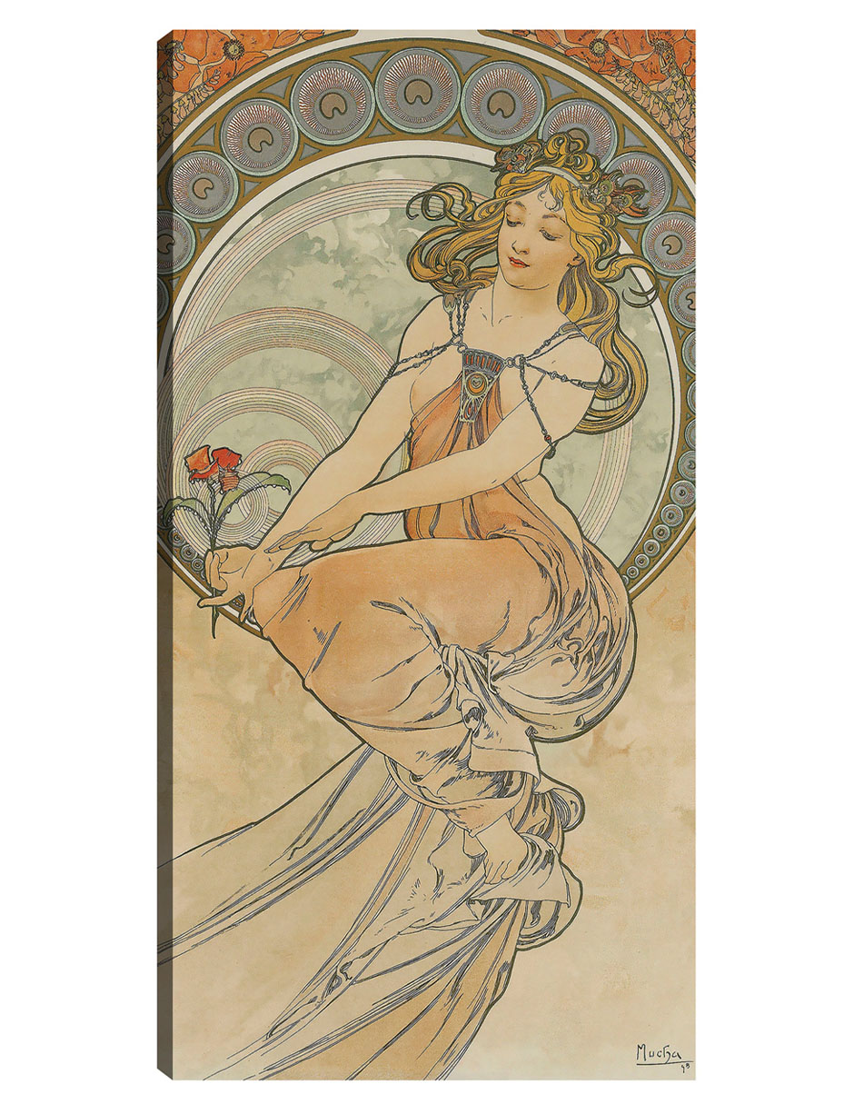 Foto 2 pulgar | Cuadro Decorativo - Las Artes 3 (1898)- Alphonse Mucha - Fotografía - 46x89 - Impresión En Lienzo - Fine Art Tj