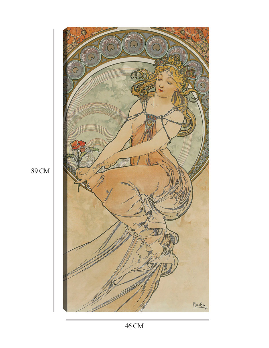 Foto 7 pulgar | Cuadro Decorativo - Las Artes 3 (1898)- Alphonse Mucha - Fotografía - 46x89 - Impresión En Lienzo - Fine Art Tj