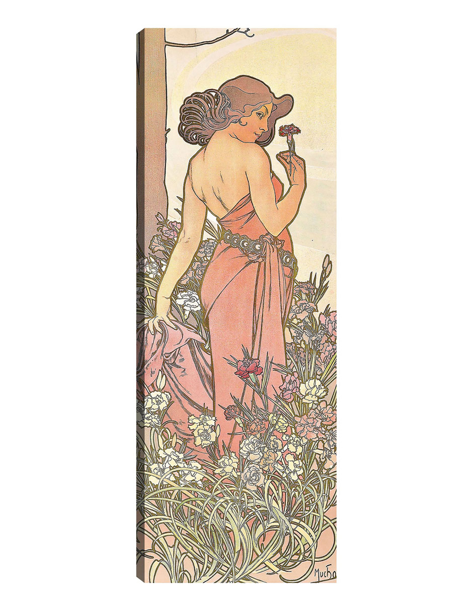 Foto 2 pulgar | Cuadro Decorativo - El Clavel (1897)- Alphonse Mucha - Fotografía - 21x56 - Impresión En Lienzo - Fine Art Tj