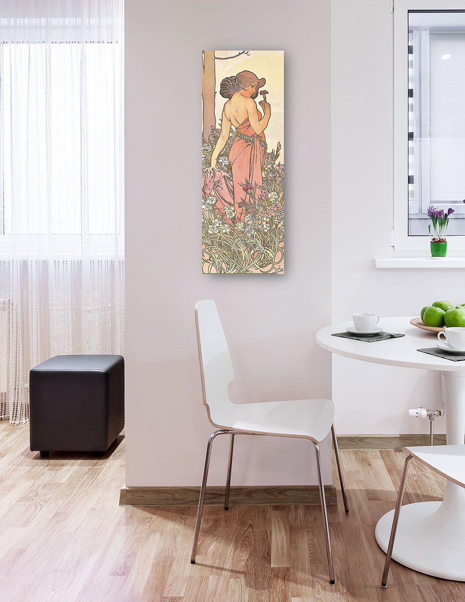 Foto 3 | Cuadro Decorativo - El Clavel (1897)- Alphonse Mucha - Fotografía - 21x56 - Impresión En Lienzo - Fine Art Tj