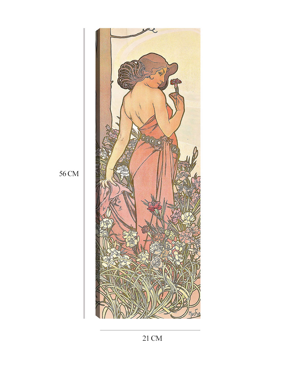 Foto 7 pulgar | Cuadro Decorativo - El Clavel (1897)- Alphonse Mucha - Fotografía - 21x56 - Impresión En Lienzo - Fine Art Tj