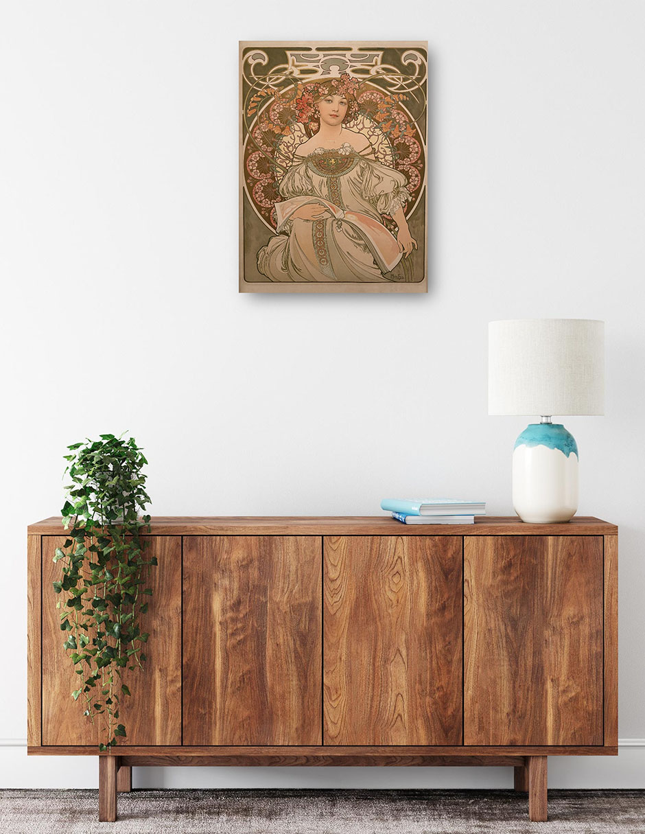 Foto 2 | Cuadro Decorativo - Ensueño- Alphonse Mucha - Fotografía - 46x61 - Impresión En Lienzo - Fine Art Tj