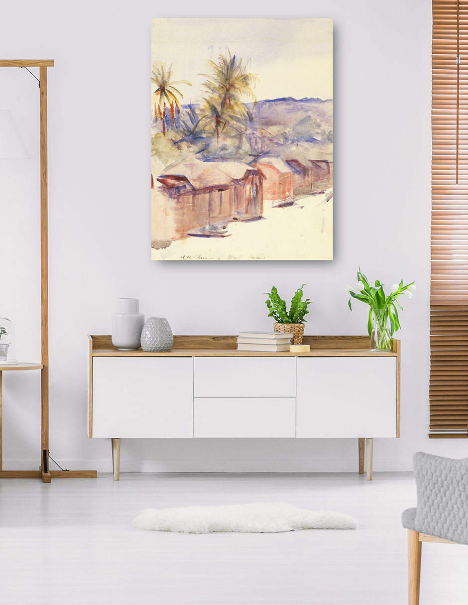 Foto 6 pulgar | Cuadro Decorativo - Calle Del Pueblo, Dominica- Abbott Handerson Thayer - Paisaje - 46x61 - Impresión En Lienzo -