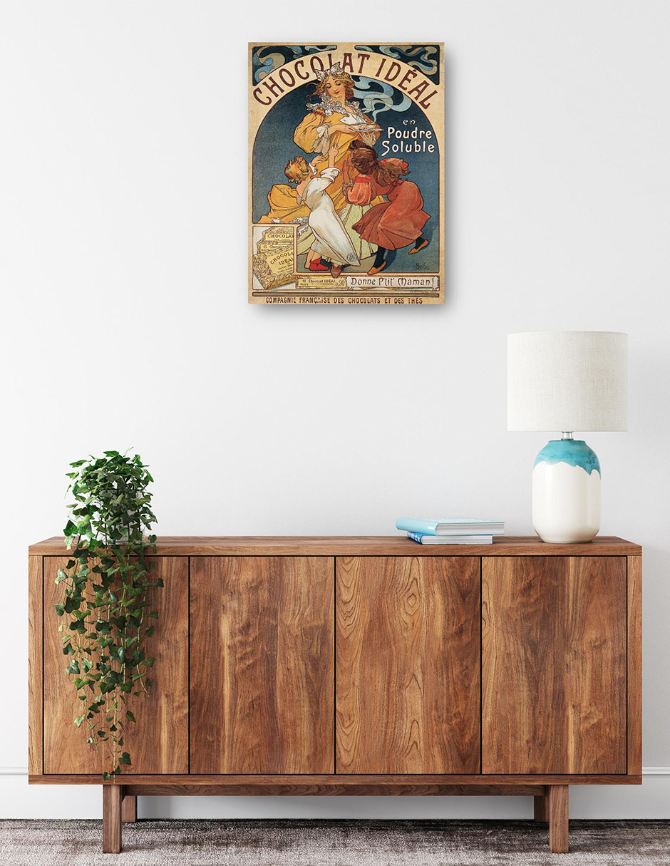 Foto 2 | Cuadro Decorativo - Chocolate Ideal (antes De 1897)- Alphonse Mucha - Frases - 69x92 - Impresión En Lienzo - Fine Art T