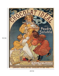 Foto 6 | Cuadro Decorativo - Chocolate Ideal (antes De 1897)- Alphonse Mucha - Frases - 69x92 - Impresión En Lienzo - Fine Art T