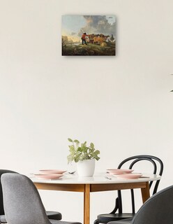 Foto 2 | Cuadro Decorativo - Pastores Cuidando El Ganado- Aelbert Cuyp - Paisaje - 46x61 - Impresión En Lienzo - Fine Art Tj