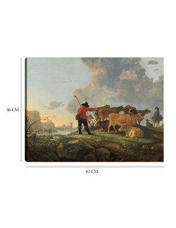 Foto 6 | Cuadro Decorativo - Pastores Cuidando El Ganado- Aelbert Cuyp - Paisaje - 46x61 - Impresión En Lienzo - Fine Art Tj