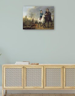Foto 4 | Cuadro Decorativo - Dama Y Caballero A Caballo- Aelbert Cuyp - Fotografía - 46x61 - Impresión En Lienzo - Fine Art Tj