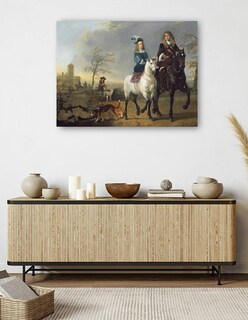 Foto 5 | Cuadro Decorativo - Dama Y Caballero A Caballo- Aelbert Cuyp - Fotografía - 46x61 - Impresión En Lienzo - Fine Art Tj