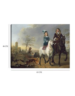 Foto 6 | Cuadro Decorativo - Dama Y Caballero A Caballo- Aelbert Cuyp - Fotografía - 46x61 - Impresión En Lienzo - Fine Art Tj