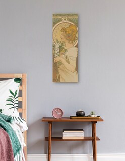 Foto 2 | Cuadro Decorativo - La Pluma (1899)- Alphonse Mucha - Fotografía - 34x89 - Impresión En Lienzo - Fine Art Tj