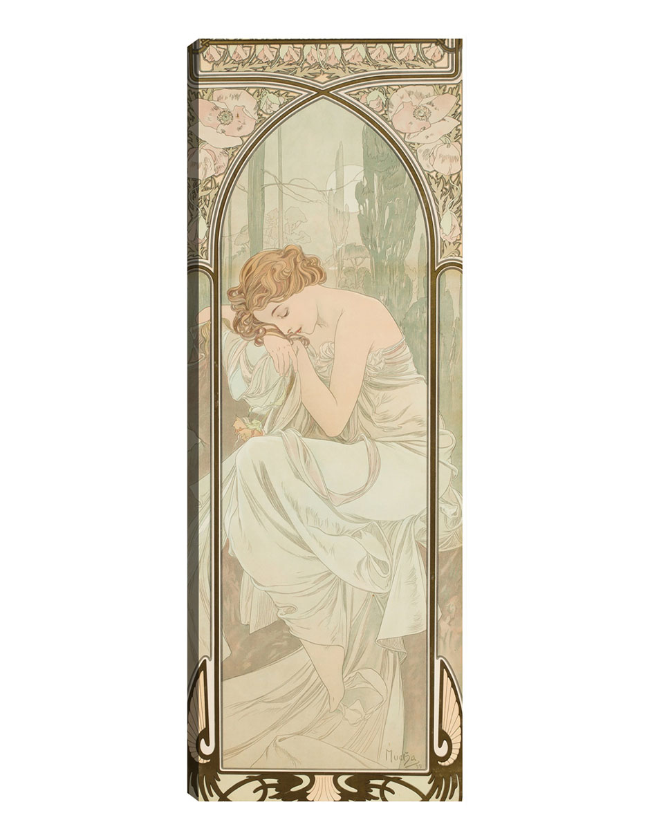 Foto 2 pulgar | Cuadro Decorativo - Repos De La Nuit (1899)- Alphonse Mucha - Fotografía - 34x89 - Impresión En Lienzo - Fine Art Tj