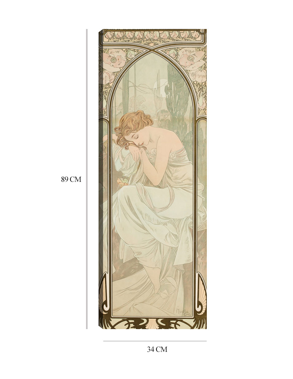 Foto 6 pulgar | Cuadro Decorativo - Repos De La Nuit (1899)- Alphonse Mucha - Fotografía - 34x89 - Impresión En Lienzo - Fine Art Tj