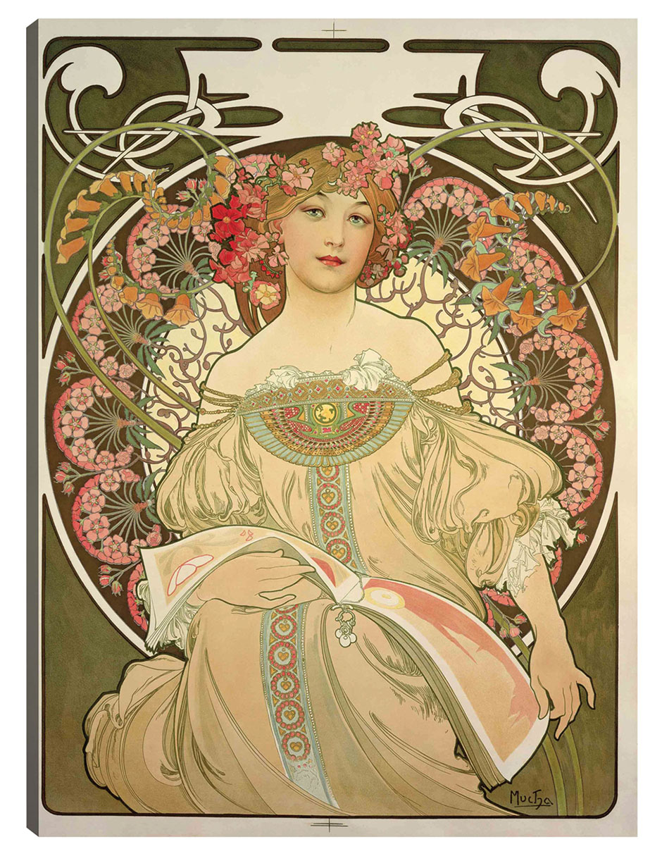 Foto 2 pulgar | Cuadro Decorativo - Obraz- Alphonse Mucha - Fotografía - 28x36 - Impresión En Lienzo - Fine Art Tj